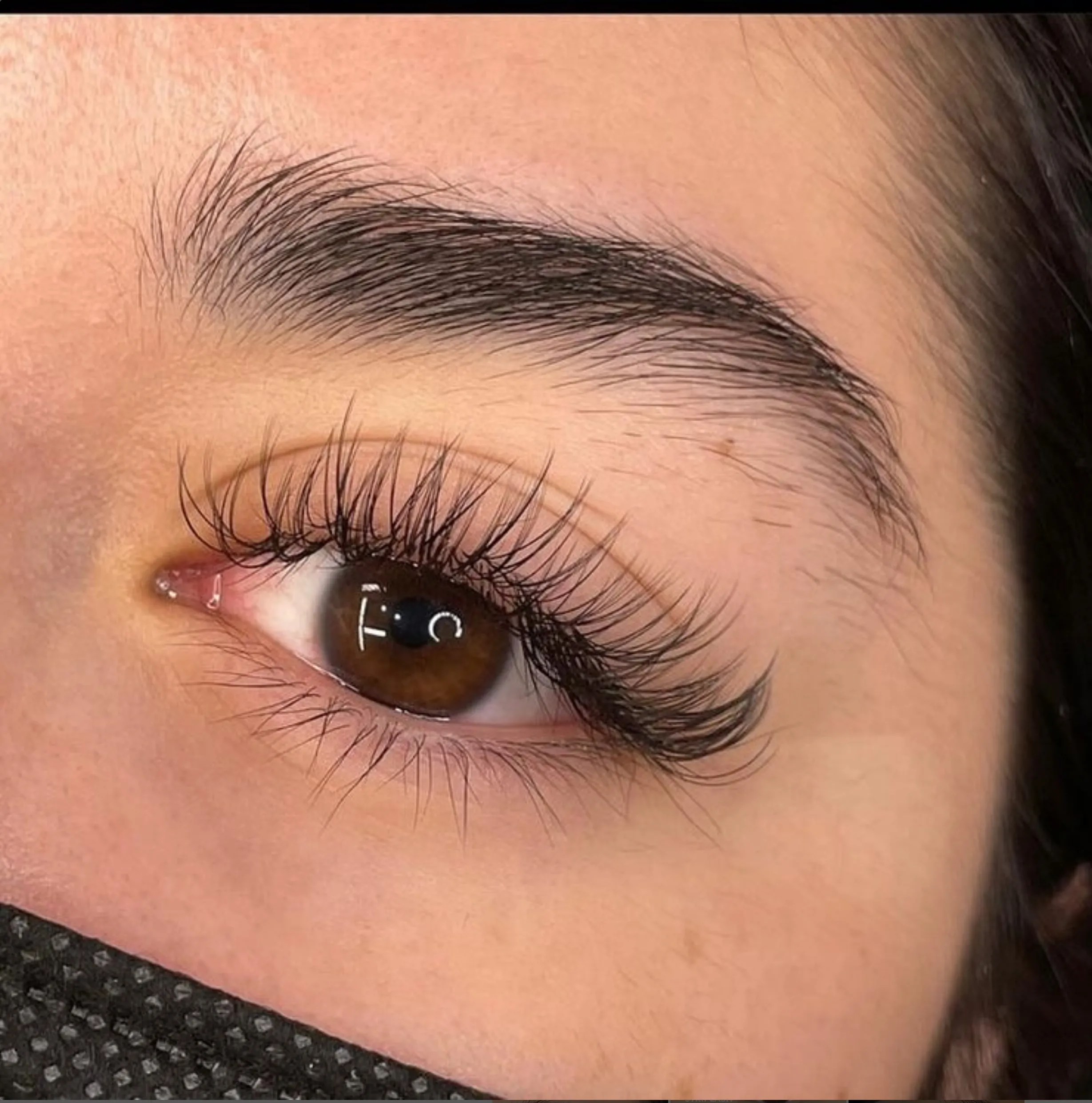 shower with lash extensions