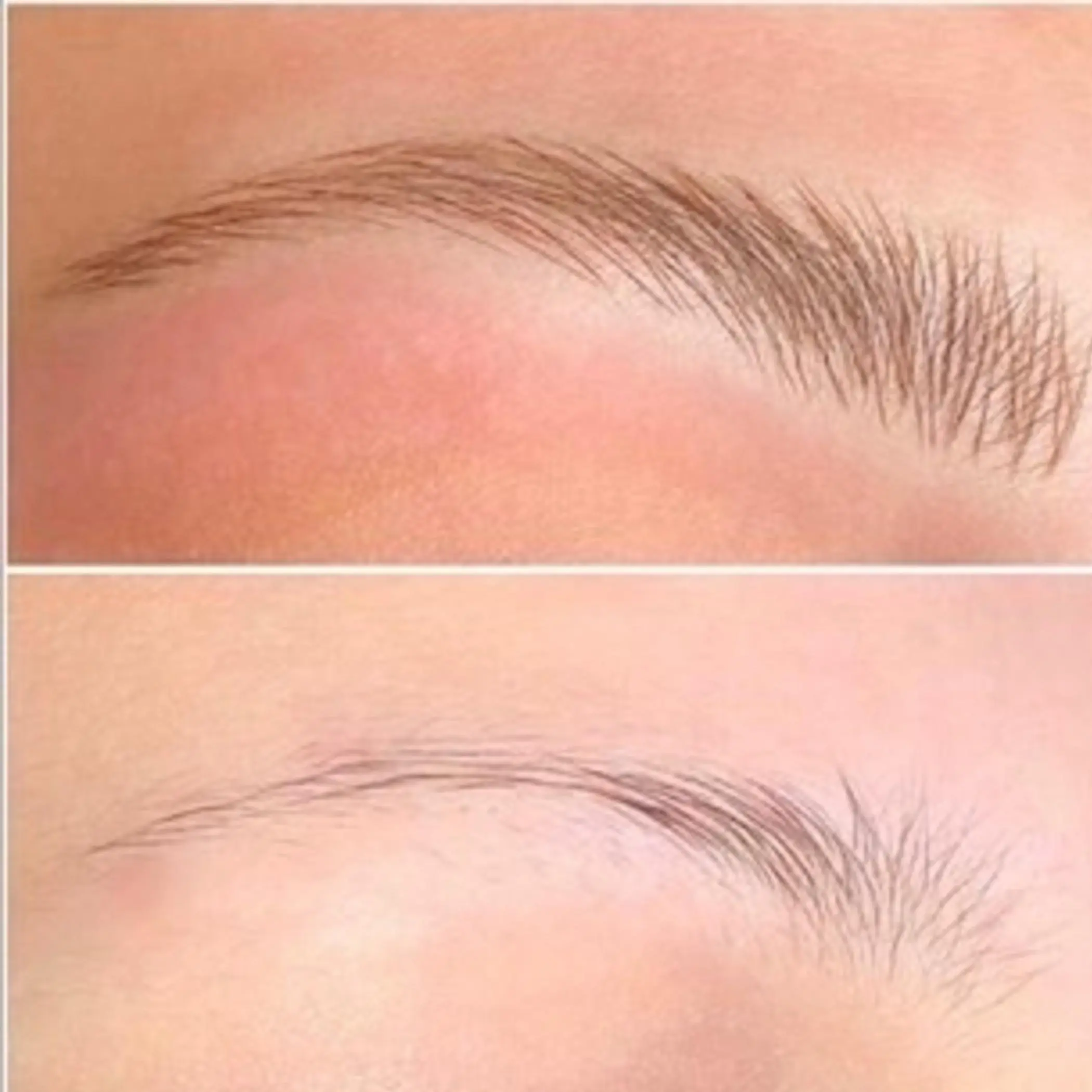 close up of concealer on eyebrow tattoo
