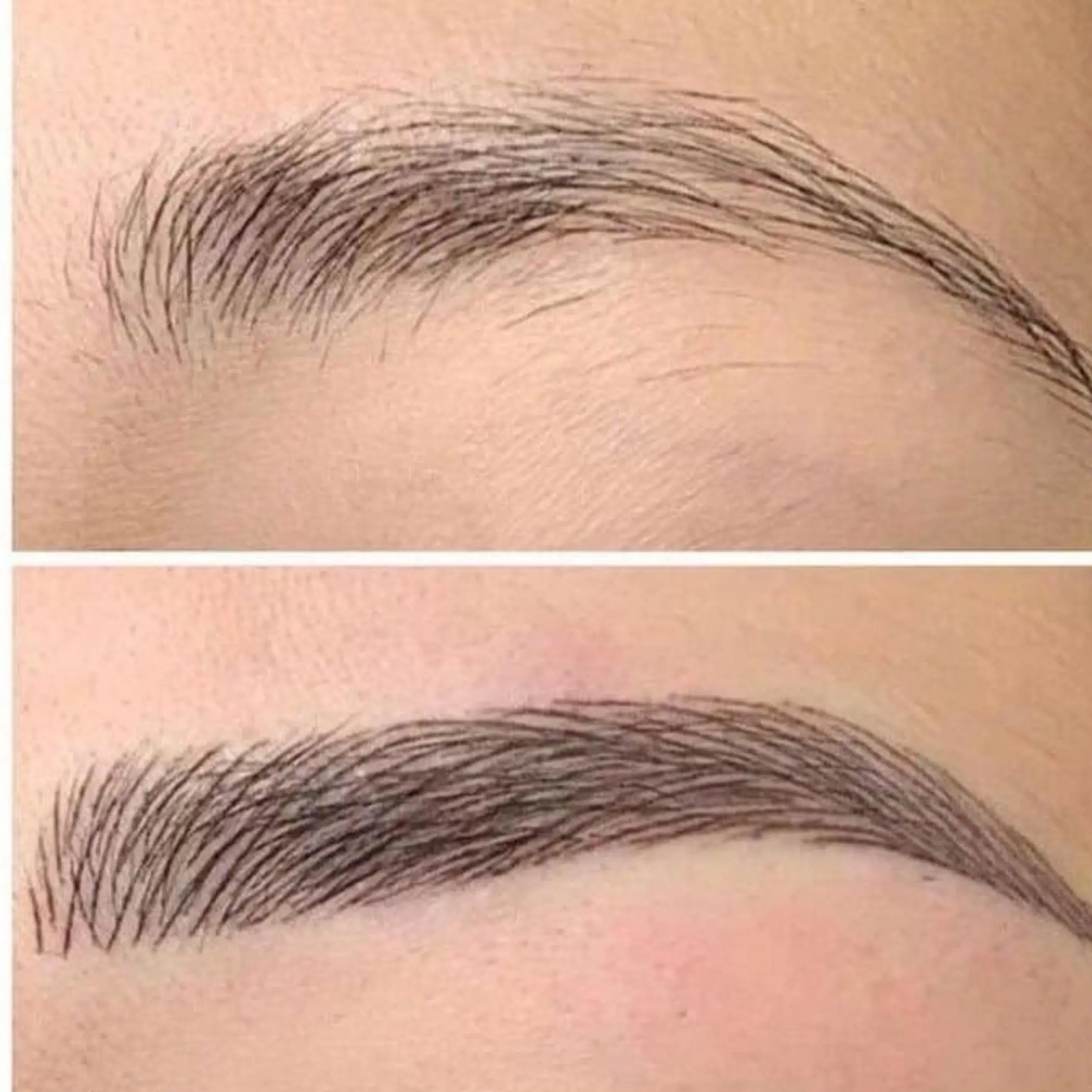 technician applying concealer on eyebrow tattoo